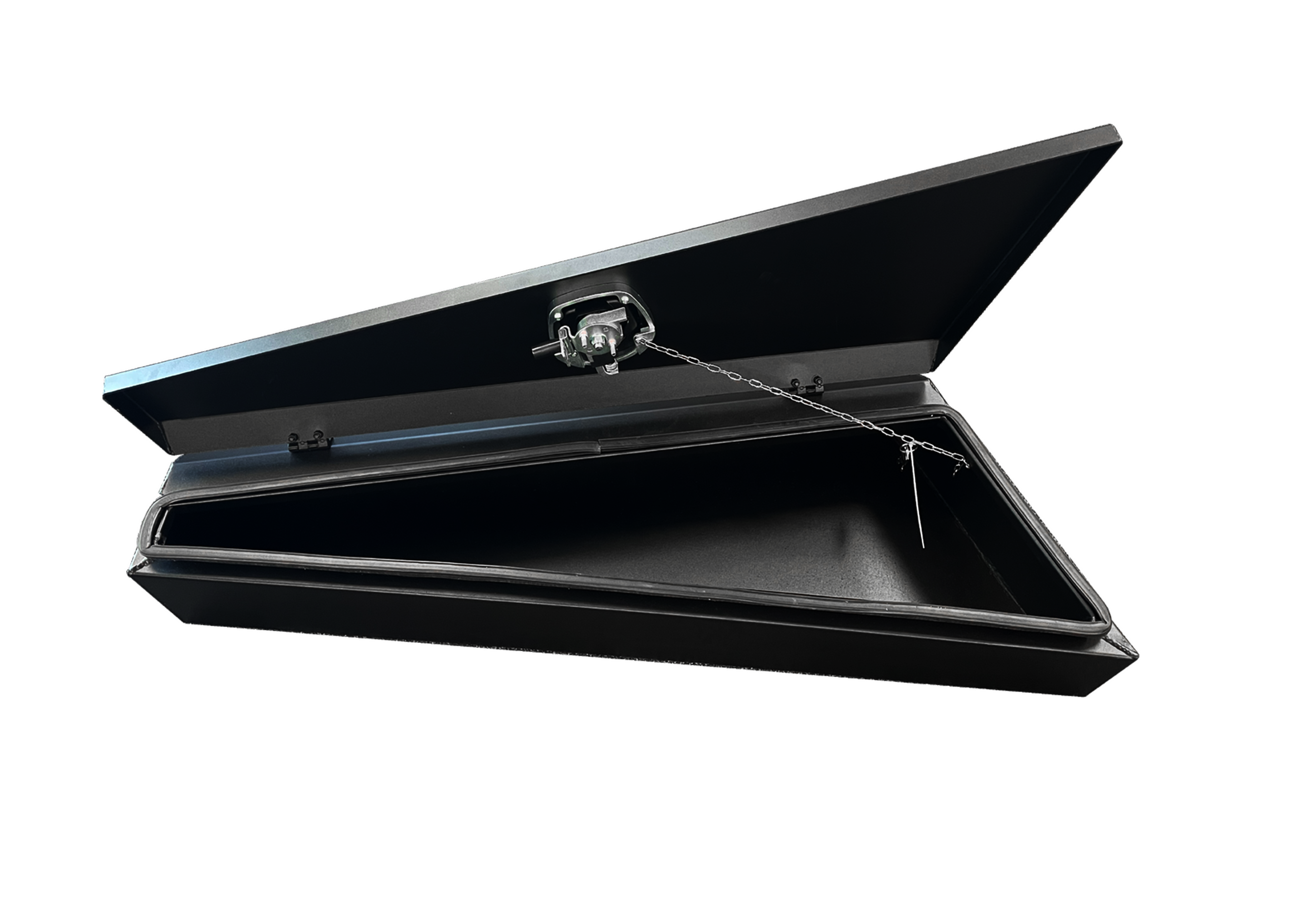 Black&Raw Double Tapered Ute Under Tray Tool Box (Various Sizes Available) 9 Black Double Tapered Ute Under Tray Tool Box