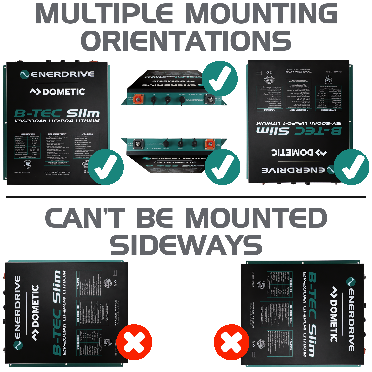 B-TEC 12V 200Ah Slimline Lithium Battery 2 B-TEC 12V 200Ah Slimline Lithium Battery