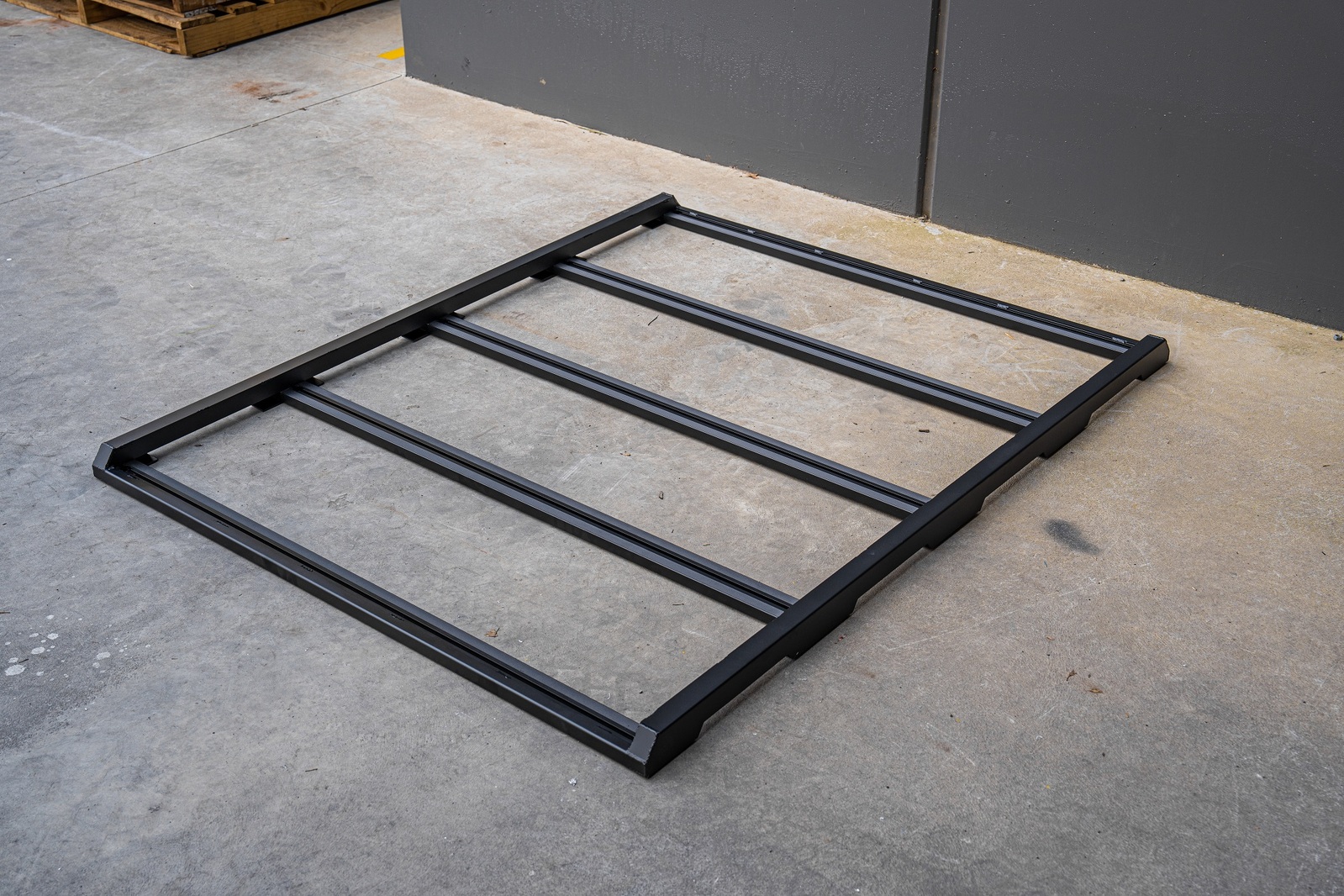 Black Low Profile Aluminium Full Roof Rack with Unistruts 1 Black Low Profile Aluminium Full Roof Rack with Unistruts