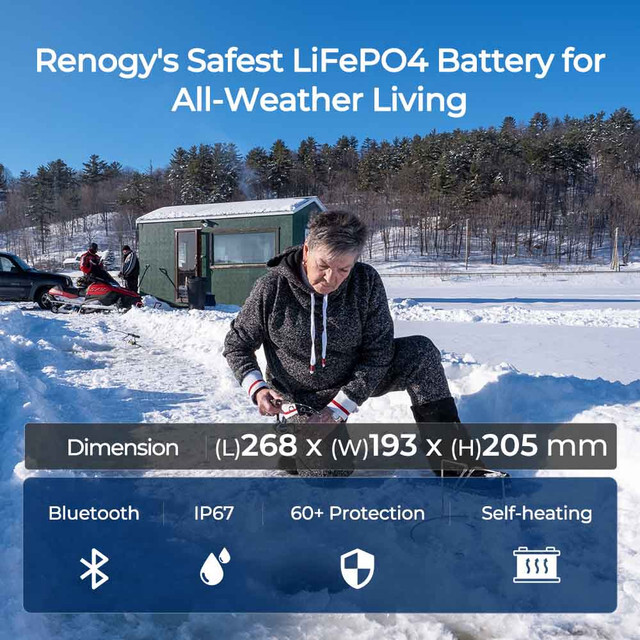 12V 100Ah Pro Deep Cycle Lithium Iron Phosphate Battery w/Bluetooth & Self-heating Function 3 12V 100Ah Pro Deep Cycle Lithium Iron Phosphate Battery w/Bluetooth & Self-heating Function