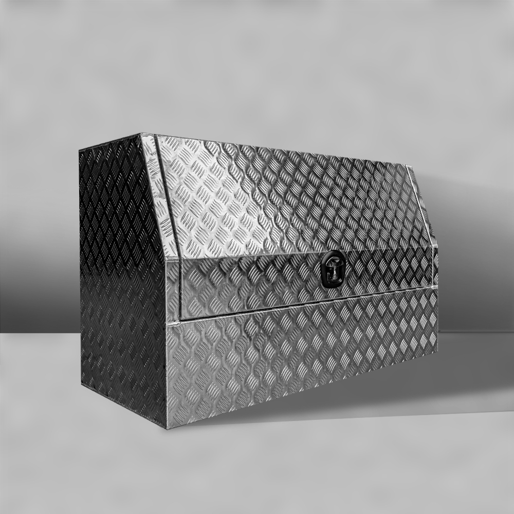 Checker Plate Half Door Aluminium Ute Toolbox 3 Half Door Aluminium Ute Toolbox