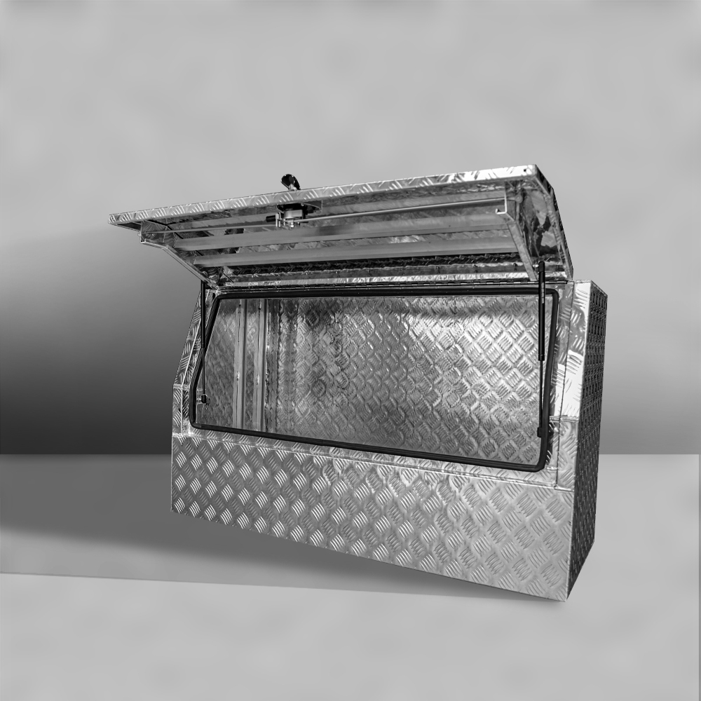 Checker Plate Half Door Aluminium Ute Toolbox 5 Half Door Aluminium Ute Toolbox