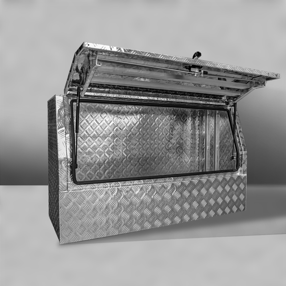 Checker Plate Half Door Aluminium Ute Toolbox 4 Half Door Aluminium Ute Toolbox