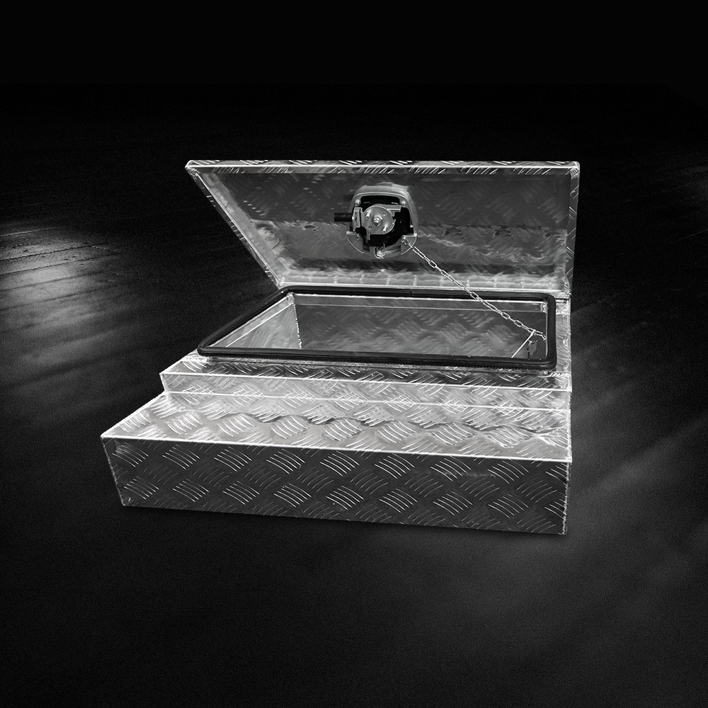 Checker Plate Aluminium Under Tray Tool Boxes(Various Sizes Available) 5 Checker Plate Aluminium Under Tray Tool Boxes