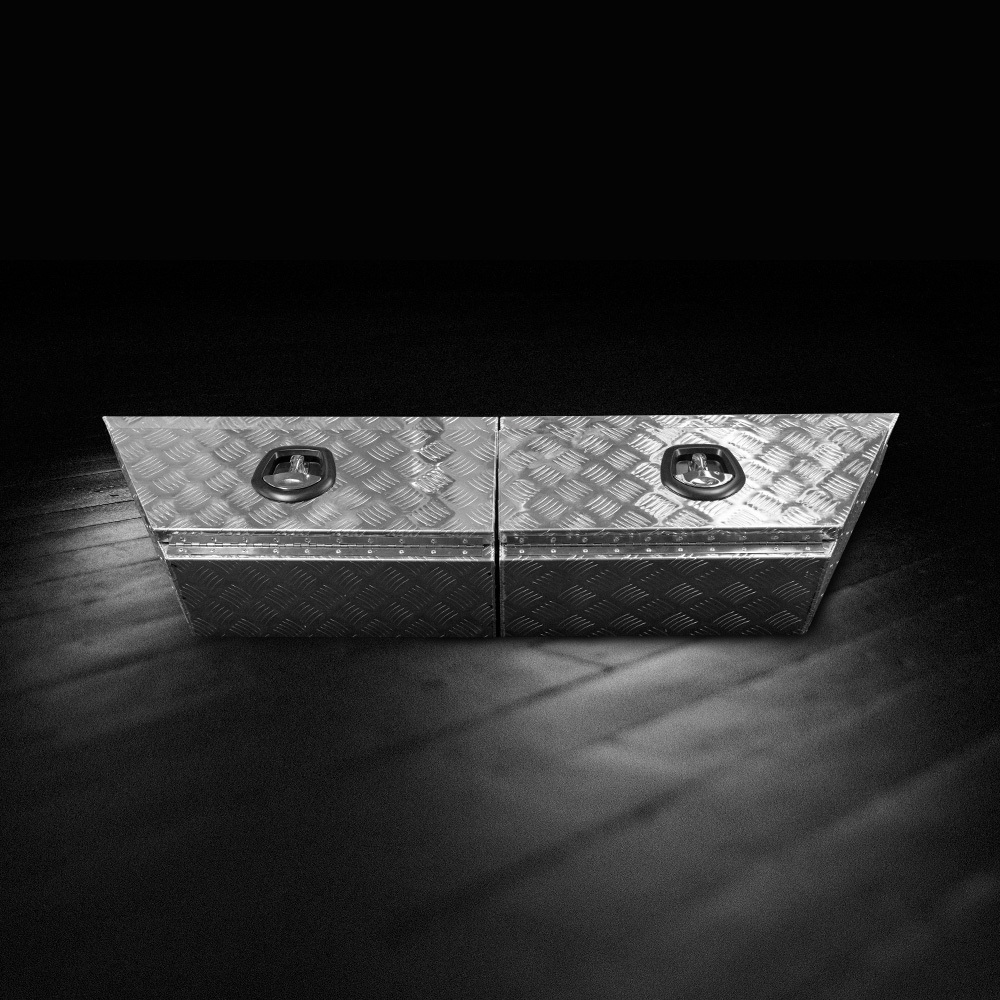 Checker Plate Aluminium Under Tray Tool Boxes(Various Sizes Available) 7 Checker Plate Aluminium Under Tray Tool Boxes