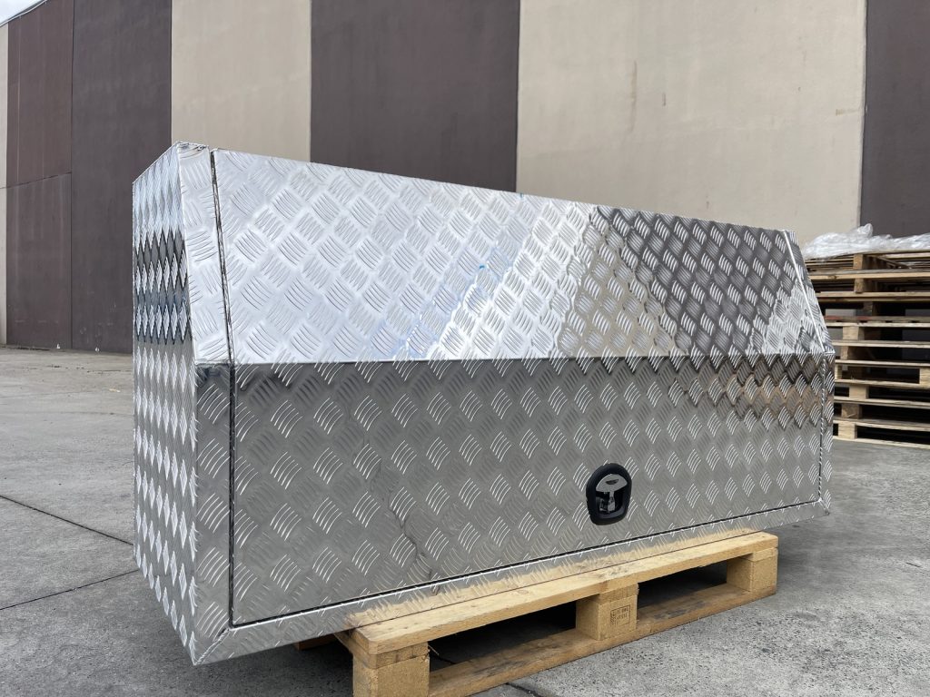 Checker Plate Full Door Aluminium Ute Toolbox