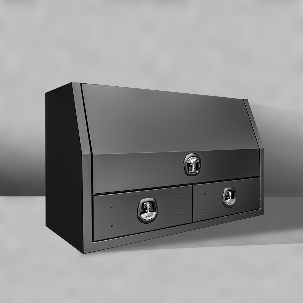 Flat Plate Half Open with 2 Drawers 3 Black Flat Plate Half Open with 2 Drawers Toolbox