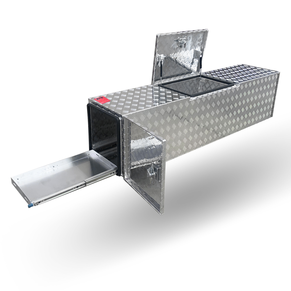 Aluminium Caravan Trailer Tool Box for Generator, Webber BBQ and Gas Bottle 3 Aluminium Caravan Trailer Tool Box for Generator, Webber BBQ and Gas Bottle