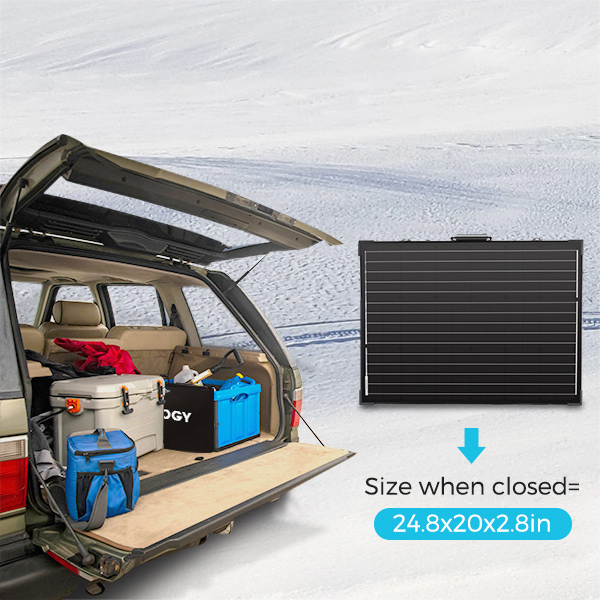 100 Watt 12 Volt Monocrystalline Foldable Solar Suitcase w/o Controller 9 Small Size Easy for Carrying and Storage