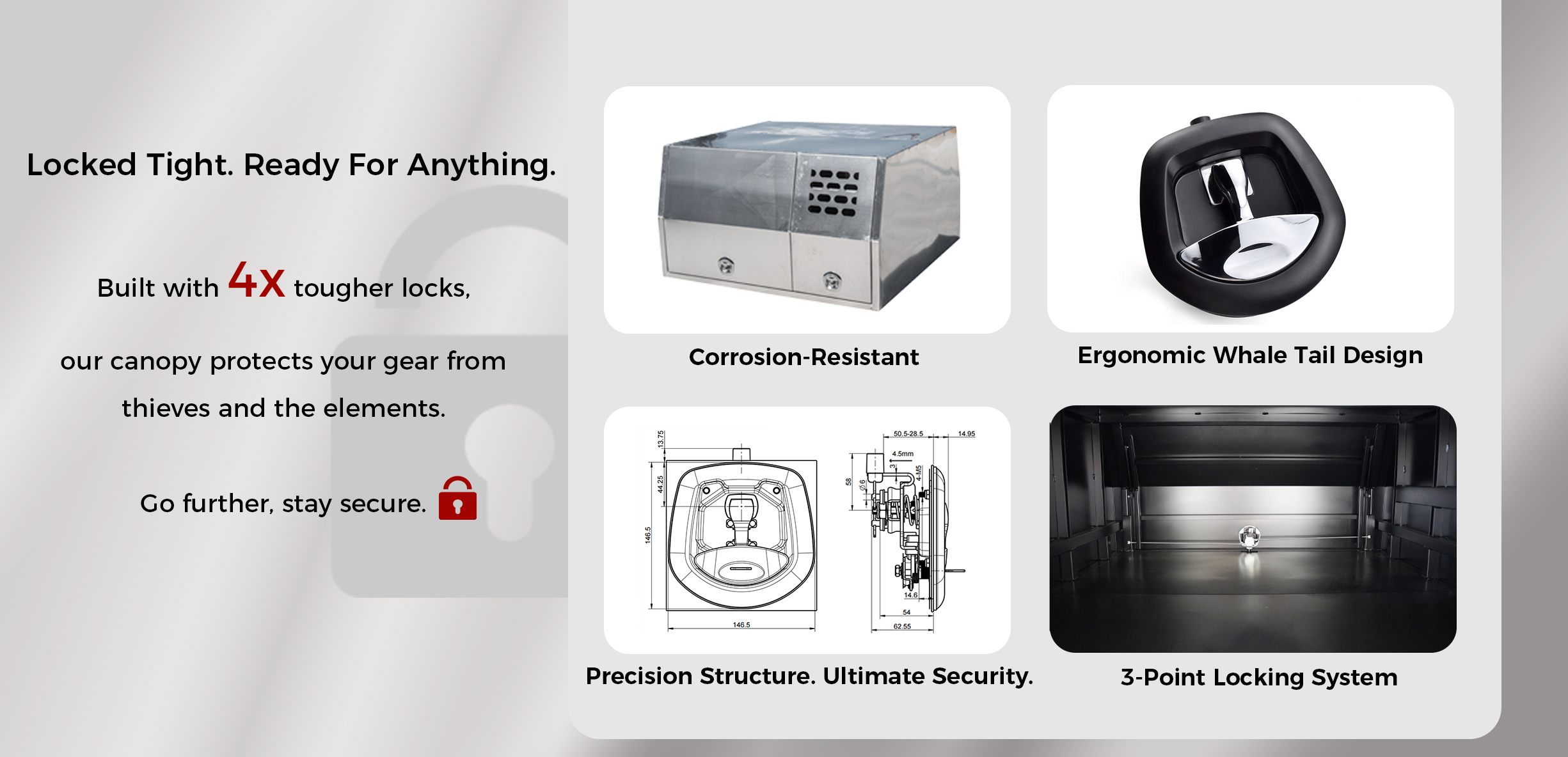 Aluminium Canopy With 1/4 Dog Box 11 Where Stability Meets Security.