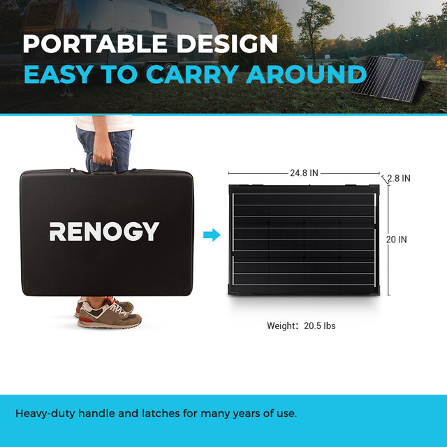 100 Watt 12 Volt Monocrystalline Foldable Solar Suitcase w/o Controller 3 100 Watt 12 Volt Monocrystalline Foldable Solar Suitcase w/o Controller