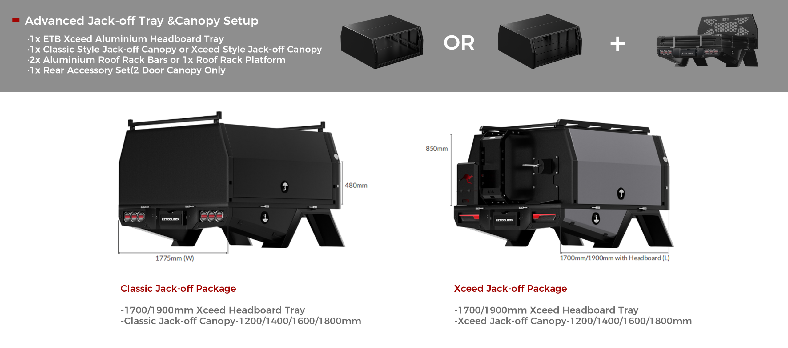 Black Full Set Xceed Tray 11 Aluminium Tray
