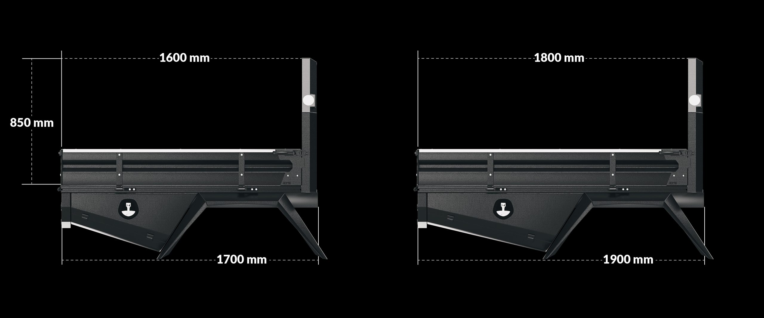 Black Full Set Xceed Tray 2400mm 11 Dual Cab