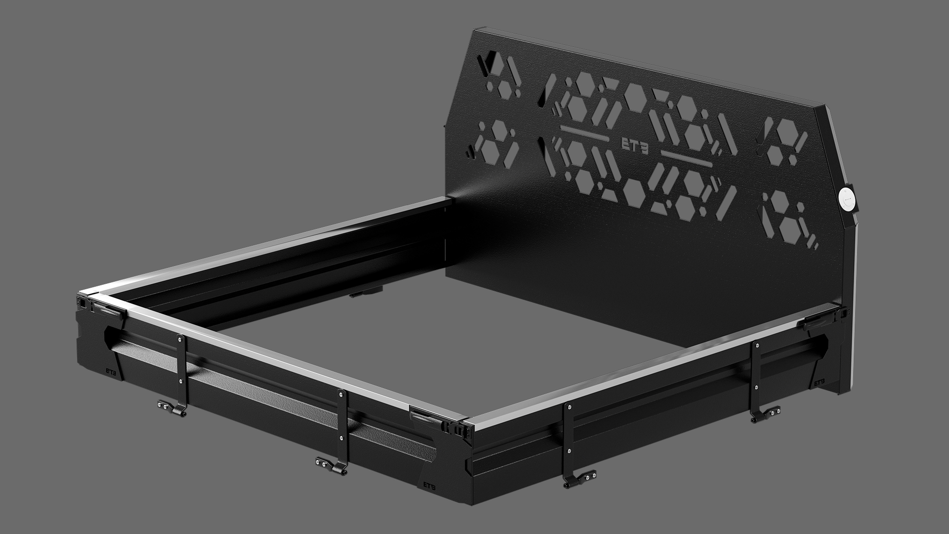 Black Full Set Xceed Tray 2400mm 7 Drop Sides